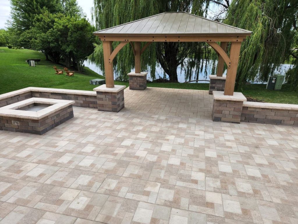 Paver Patio Pergola Fire Pit
